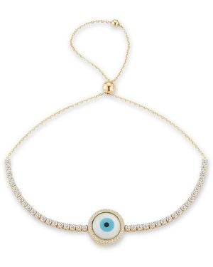 Glaze Jewelry 14k Over Silver Cz Evil Eye Tennis Bracelet - White
