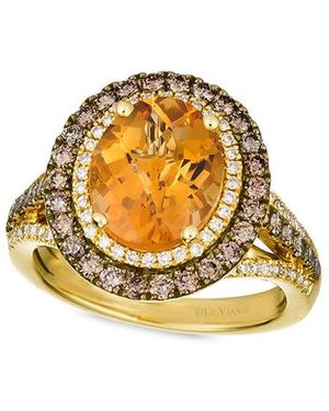 Le Vian Cinnamon Citrine® 14k 3.71 Ct. Tw. Diamond & Citrine Cocktail Ring - Metallic