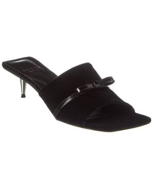 Gucci GG Velvet Sandal - Black