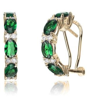 Genevive Jewelry 14k Over Silver Earrings - Green