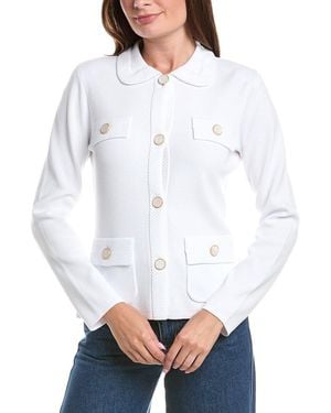 St. John Four Pocket Collared Jacket - White