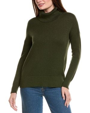 Hannah Rose Boxy Turtleneck Cashmere-Blend Jumper - Green