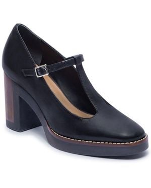 Bernardo Noto Leather Mary Jane Platform Pump - Blue