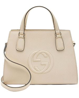 Gucci White Leather Soho Small Satchel (authentic Pre-loved) - Natural