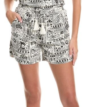 Fate Drawstring Linen-Blend Short - White