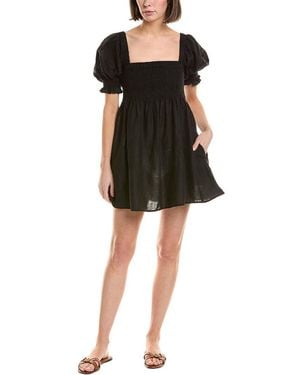 Montce Marcela Linen-Blend Mini Dress - Black