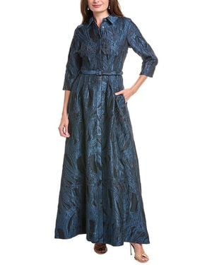 Jonathan Simkhai Courtney Belted Gown - Blue
