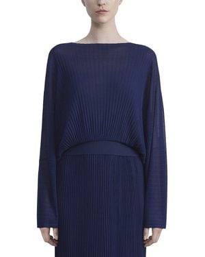 Lafayette 148 New York Pleated Dolman Silk Jumper - Blue