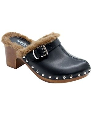Charles David Lecce Leather Clog - Black