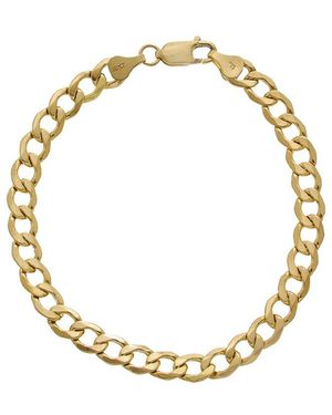 Italian Gold 10K 7Mm Semi-Solid Light Cuban Bracelet - Metallic