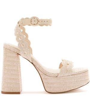 Larroude Larroudé Dolly Raffia Sandal - Natural