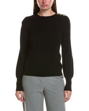 Bruno Magli Button Shoulder Wool & Cashmere-blend Jumper - Black