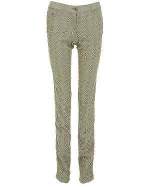McQueen 2002 Distressed Chevron Jean, Size It (Authentic Pre- Loved) - Green
