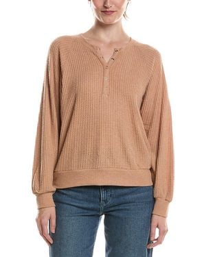 Michael Stars Eira Henley Raglan - Blue