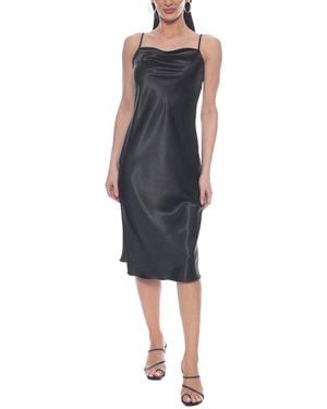 Bebe Satin Cowl Midi Dress - Blue