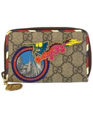Gucci GG Supreme Coin Case (authentic Pre-loved) - Gray