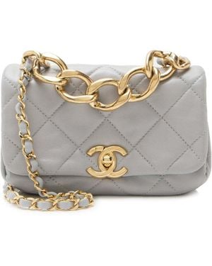 CHANEL Blue Lambskin Small Color Match Flap Bag (authentic Pre-loved) - Gray