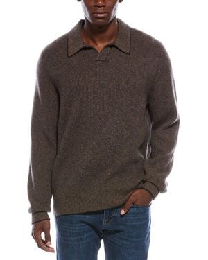Vince Boiled Thermal Cashmere Johnny Collar Sweater - Brown