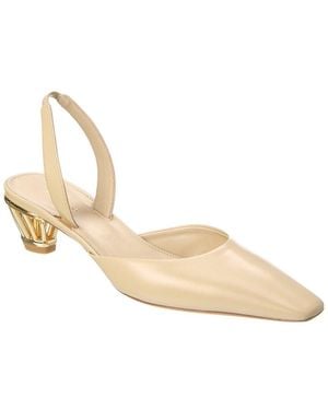 Ferragamo Alyssa Leather Slingback Pump - Natural