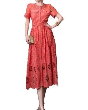 BURRYCO Silk-Blend Dress - Red
