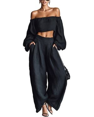 Amanda Royal Top & Pant Set - Blue