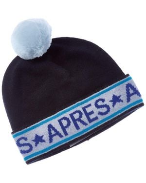 Brodie Cashmere Apres Pom Pom Cashmere Hat - Blue