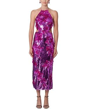 Carolina Herrera Cutout Waist Midi Dress - Purple