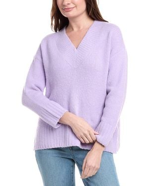 LaBiz Wool & Alpaca-Blend V-Neck Jumper - Purple