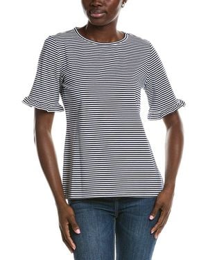Jones New York Elbow Ruffle Sleeve T-Shirt - Grey