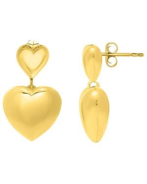 Italian Gold Over Silver 14k Drop Earrings - Metallic