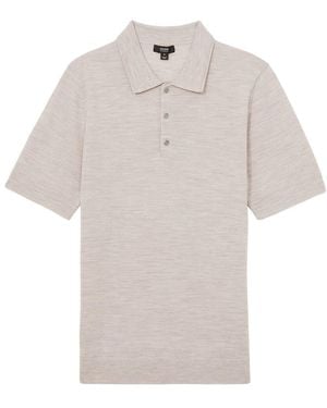 Reiss Manor Merino Half Butt Wool Jumper - White