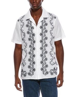 KARL LAGERFELD Floral Embroidered Shirt - White