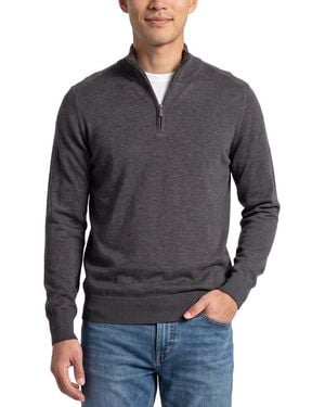 RAFFI Jersey 1/4-Zip Mock Neck Jumper - Grey