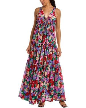 Nicholas Myla Silk-Blend Maxi Dress - Red