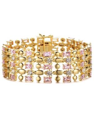 Rachel Glauber 14k Plated Cz Bracelet - Metallic