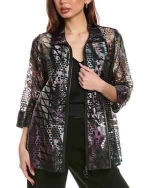 Joseph Ribkoff Burnout Sheer Jacket - Black