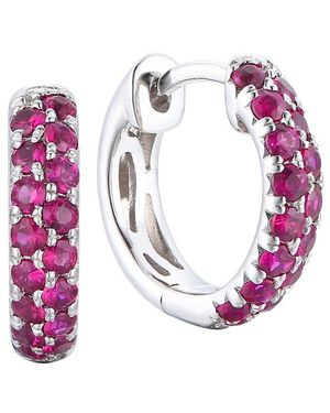 Gregg Ruth 14K 0.70 Ct. Tw. Ruby Huggie Earring - Pink