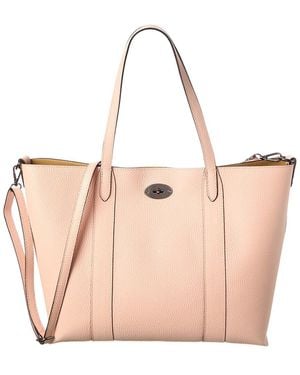 Italian Leather Top Handle Tote - Natural