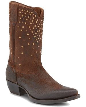Frye Sacha Mid Stud Suede Boot - Brown