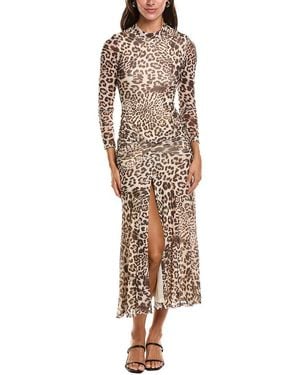 Bardot Lea Printed Mesh Maxi Dress - Natural