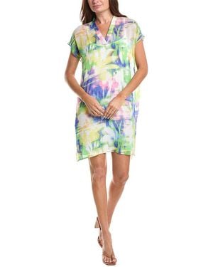 DKNY Printed V-Neck Dress - Multicolour