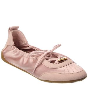 Chloé Kick Nylon & Suede Ballerina Flat - Pink
