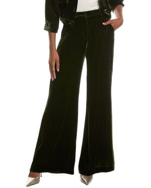 L'Agence Pilar Silk-Blend Wide Leg Pant - Black