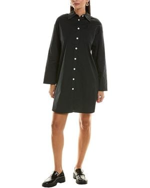 Proenza Schouler Label Soft Poplin Button-Down Shirtdress - Black