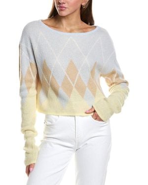 Rowing Blazers Argyle Long Sleeve Wool & Mohair-Blend Top - White
