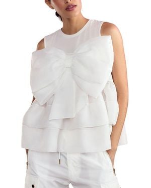 Cynthia Rowley Sleeveless Blair Bow Top - Grey
