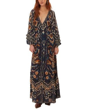 FARM Rio Pineapple Ikat Maxi Dress - Black