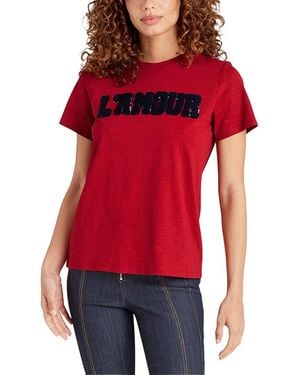 Cinq À Sept Toweled Lamour Shrunken T-Shirt - Red