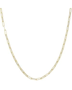 Italian Gold 10K 2.5Mm Polished Paperclip Necklace - Metallic