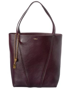 Chloé Spin Leather Tote - Purple
